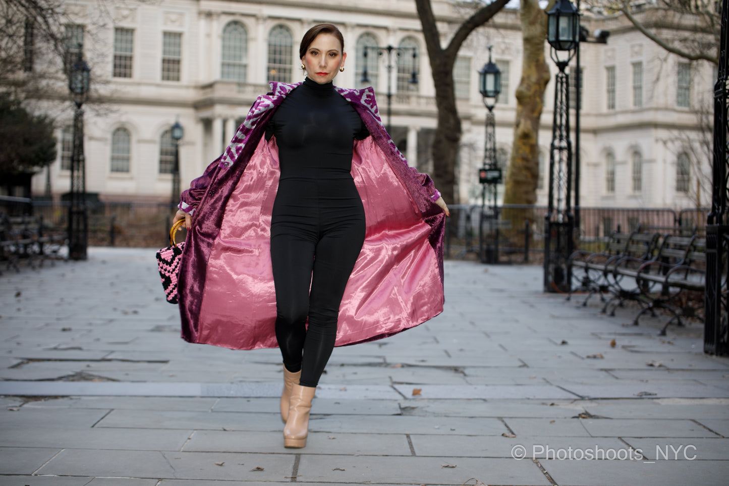 Sangria Jacket with Harmonious Combination Patterns