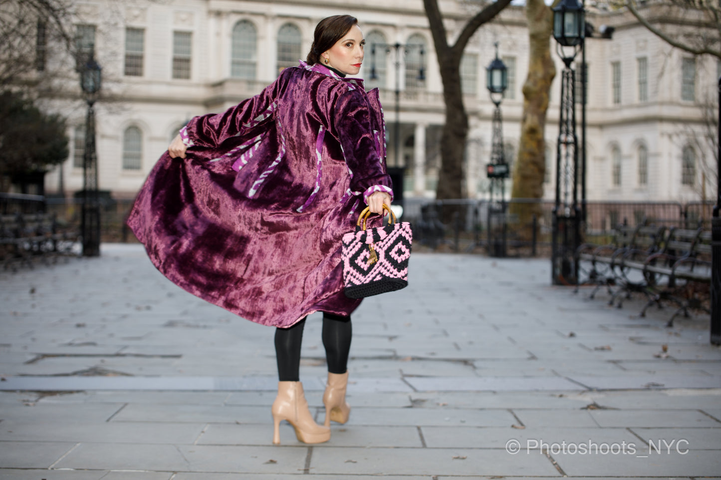 Sangria Jacket with Harmonious Combination Patterns