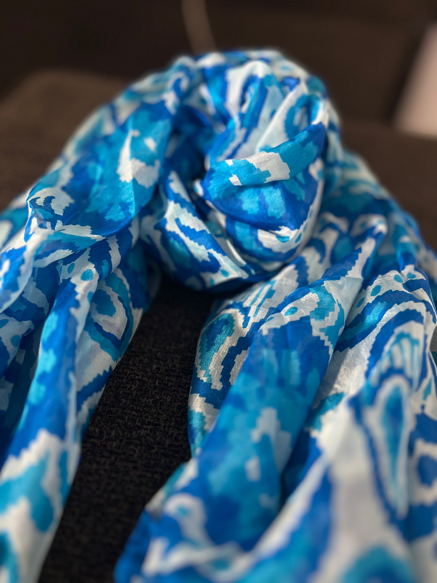 Blue Silky Scarf