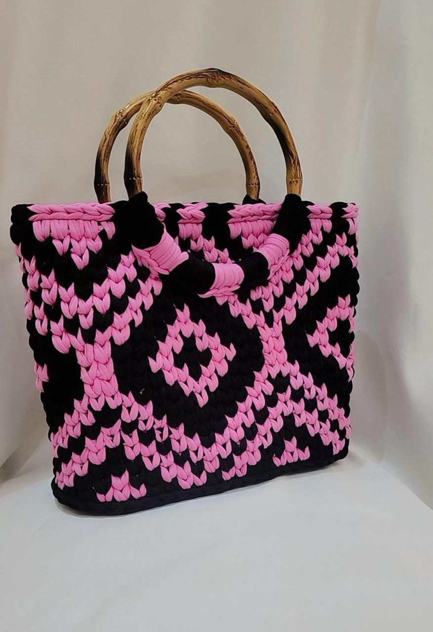 Pink/Black Knitted Purse