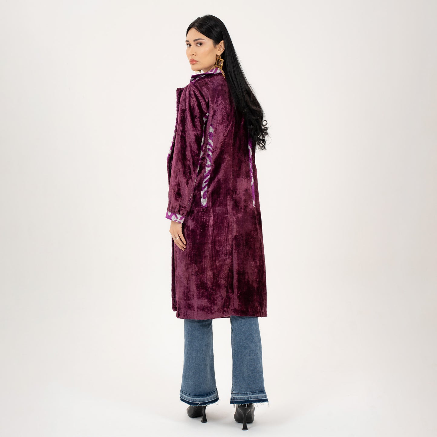Sangria Jacket with Harmonious Combination Patterns