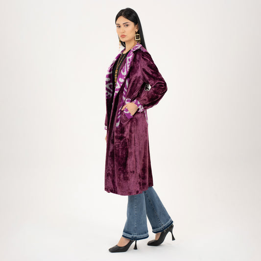 Sangria Jacket with Harmonious Combination Patterns