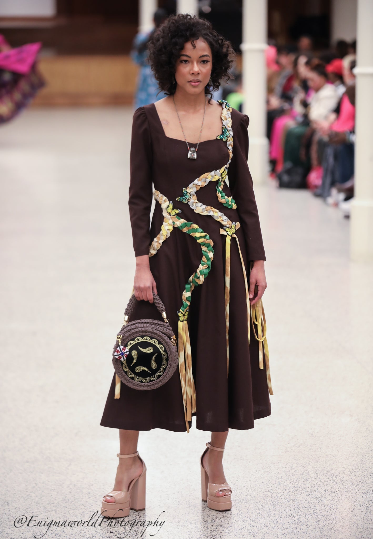 Wool Dress with Leather Applications – UZ FARI COLLECTIONS NYC